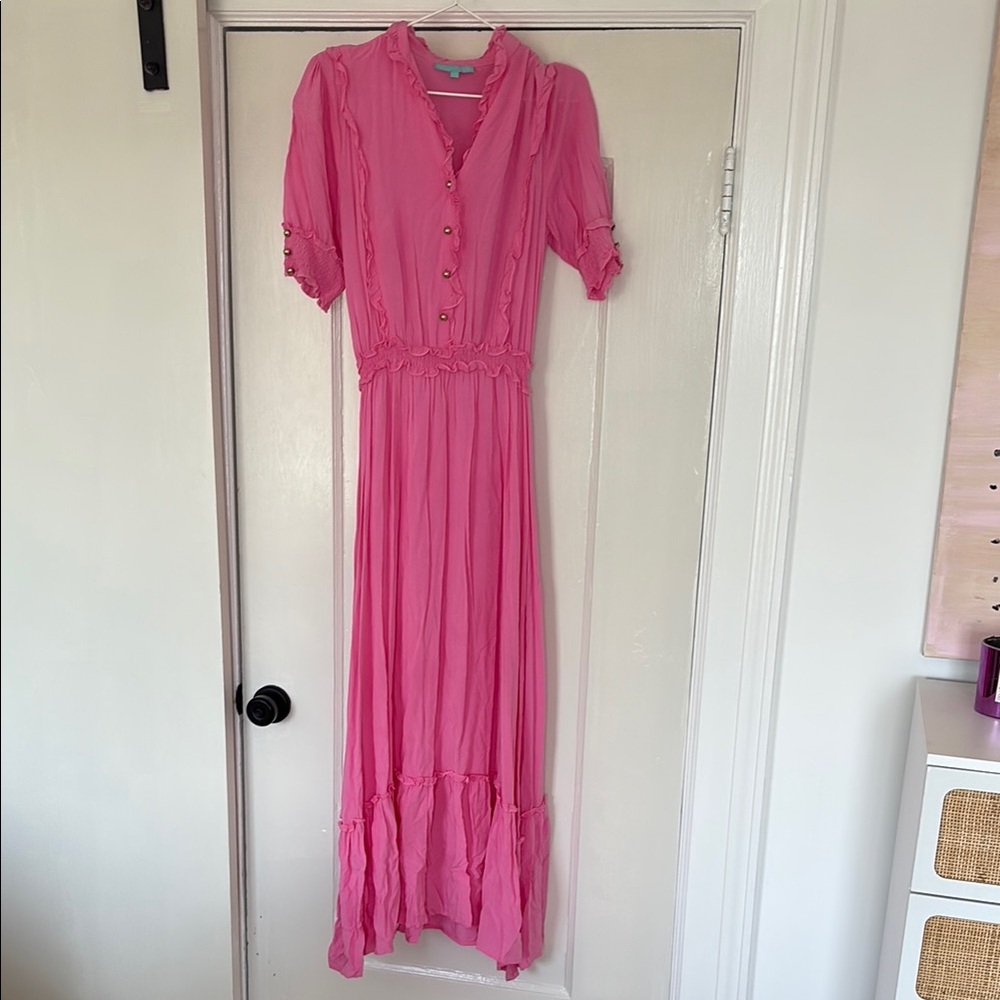 Melissa Odabash Pink Buttoned Maxi Dress
